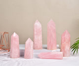 MOGEMT Regalo consciente: cristal de cuarzo rosa para amantes de cristales.