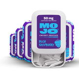 MOJO Bolsas de Energía Frambuesa Azul frente del empaque para energía portátil.