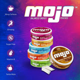 MOJO Pouches, 50 mg cafeína de Arábica para energía sostenida.