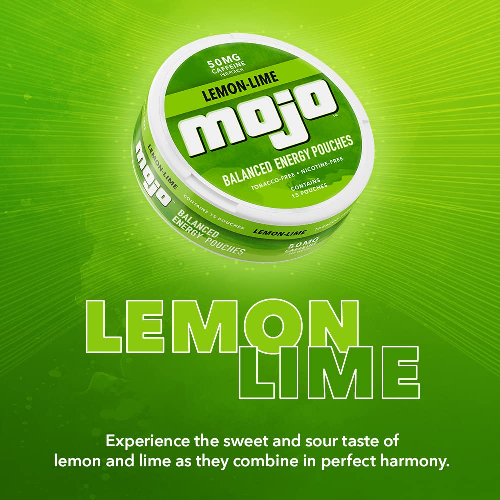 MOJO Pouches, ingredientes clave ginseng y yerba mate para bienestar.