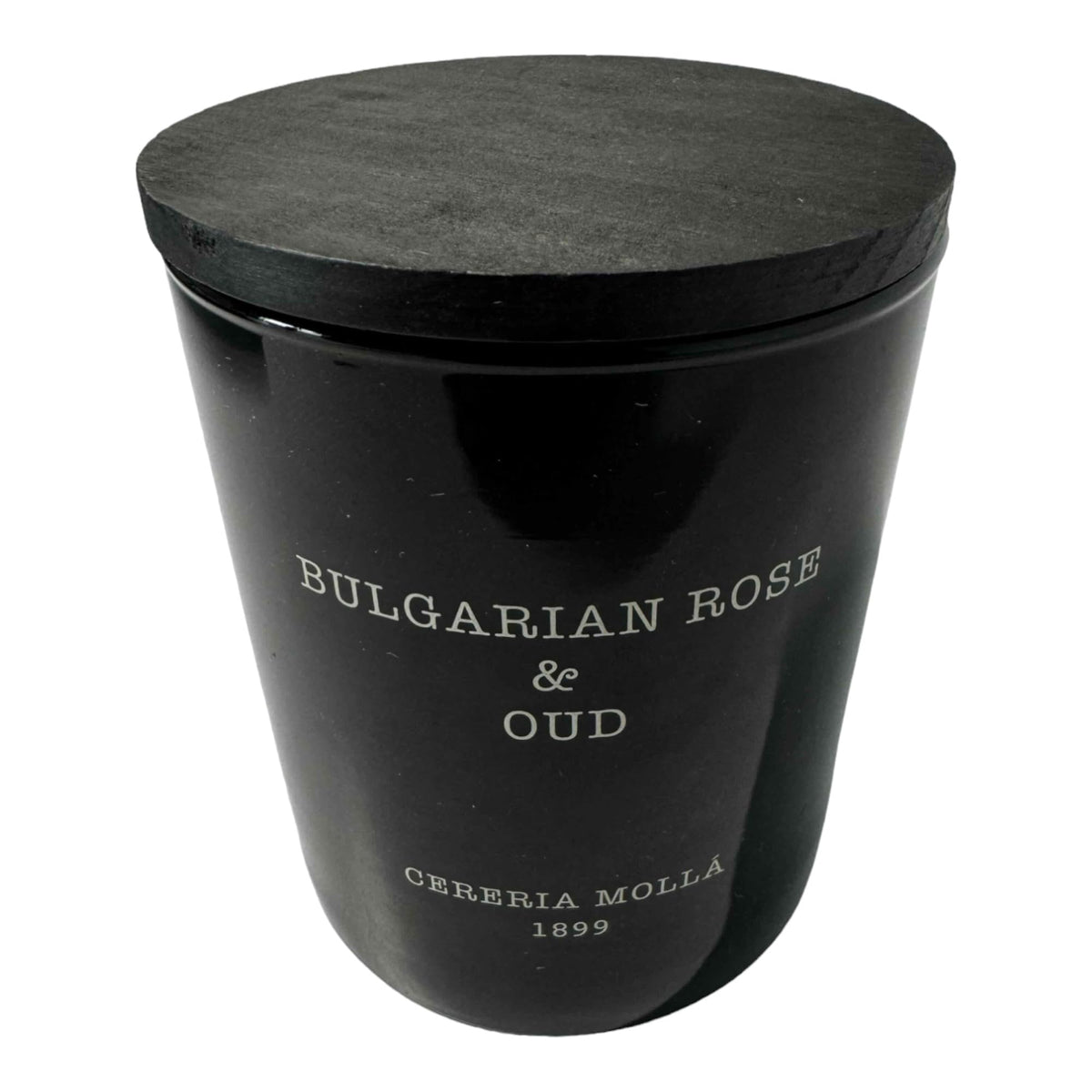 Vela artesanal Molla 1899 con rosa búlgara y Oud para salones.