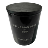 Vela artesanal Molla 1899 con rosa búlgara y Oud para salones.