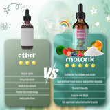 Molorik Pure Zeolita Drops con vitaminas B12, C y D3 para apoyo general.