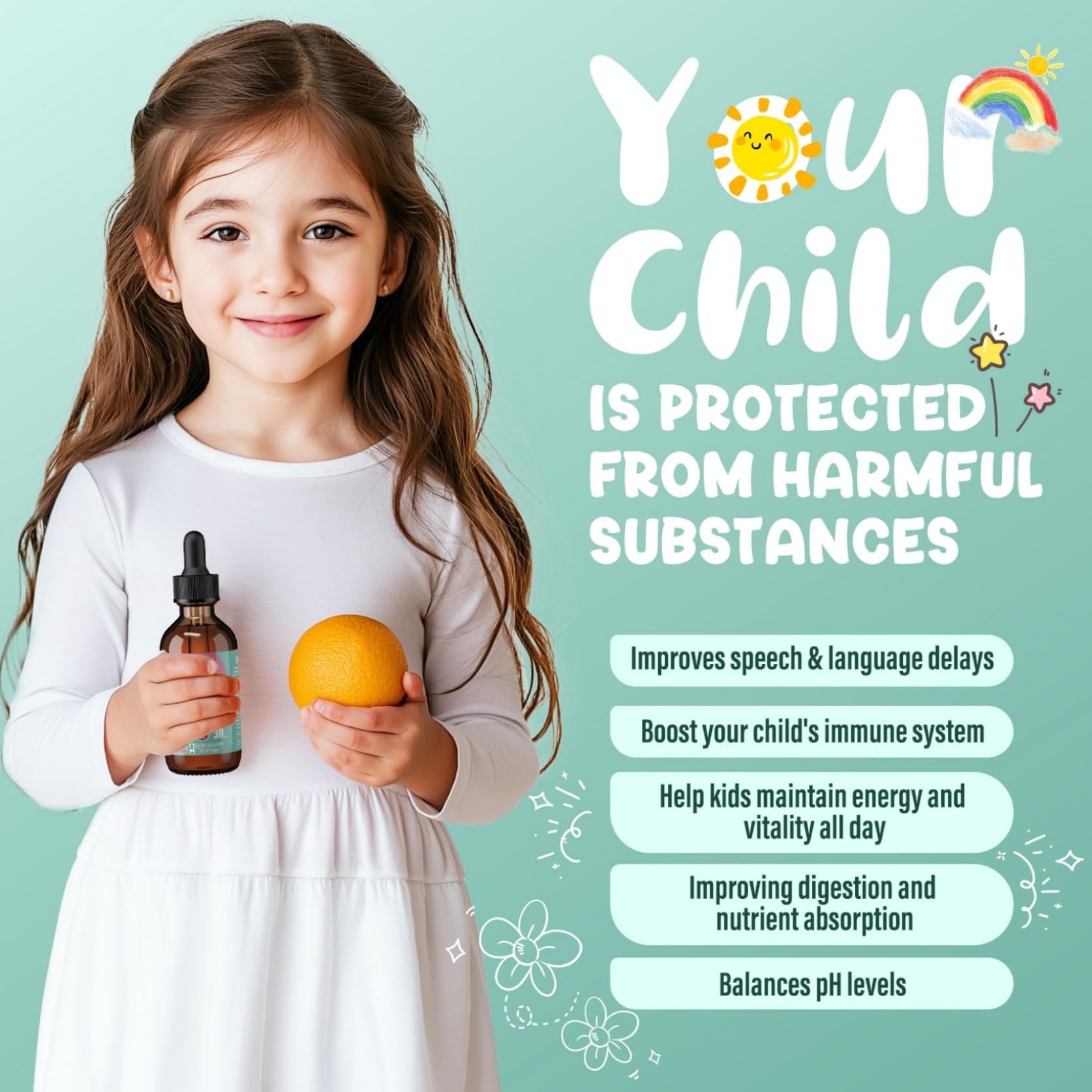Molorik Pure Zeolita Drops sabor fresa, opción conveniente para consumo diario infantil.