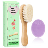 Molylove cepillo-pelo-bebe, cerdas naturales suaves para el cuero cabelludo.