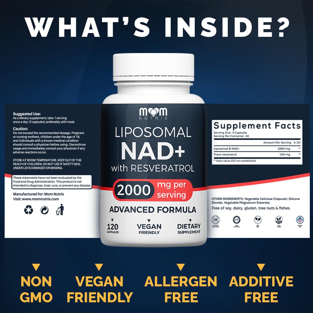 Cápsulas MOM NUTRIX NAD liposomal para consumo diario