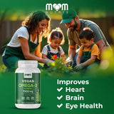 MOM NUTRIX omega-3 alga etiqueta orgánica, certificado y sostenible.
