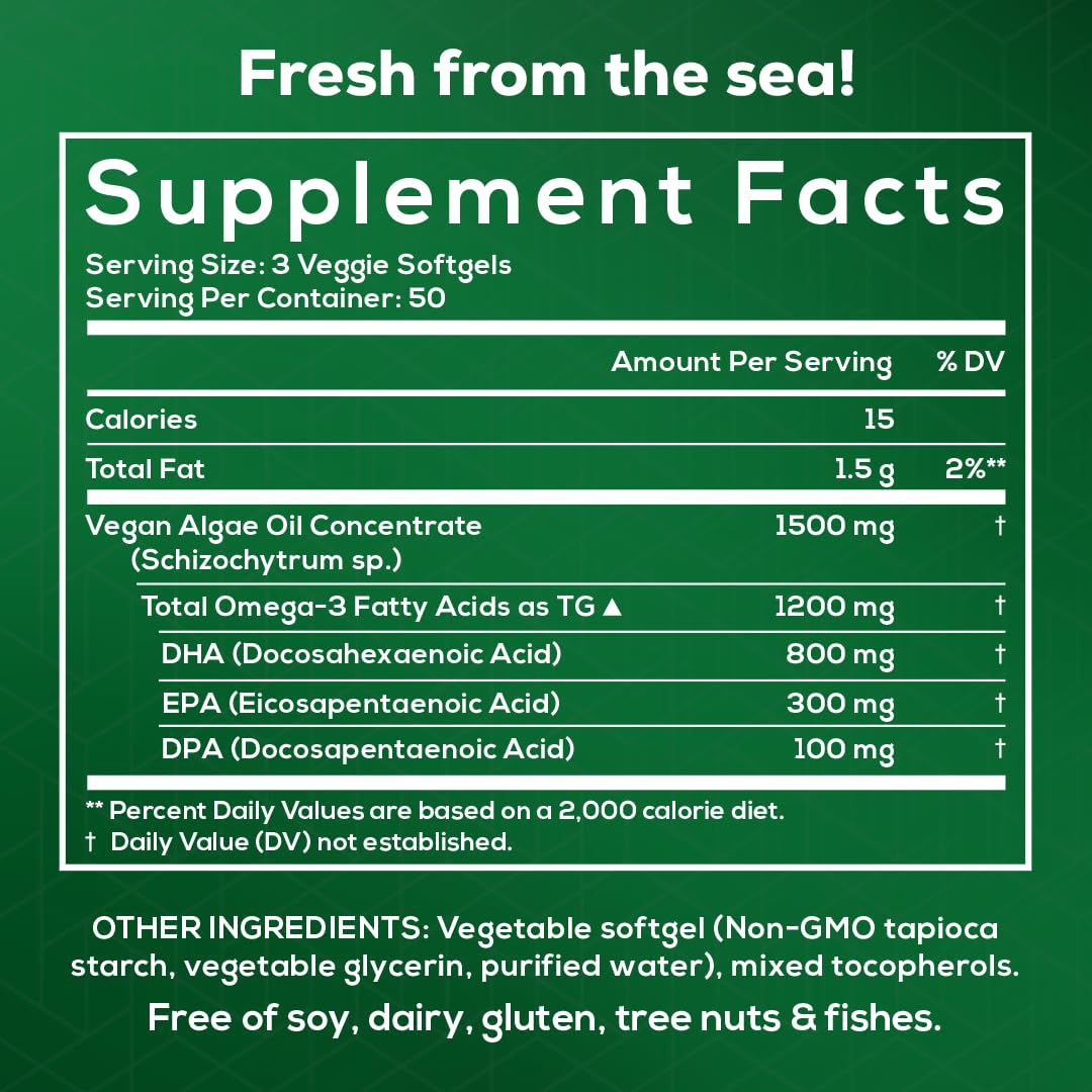 MOM NUTRIX omega-3 alga vida saludable, apoyo potencial para un estilo de vida activo.