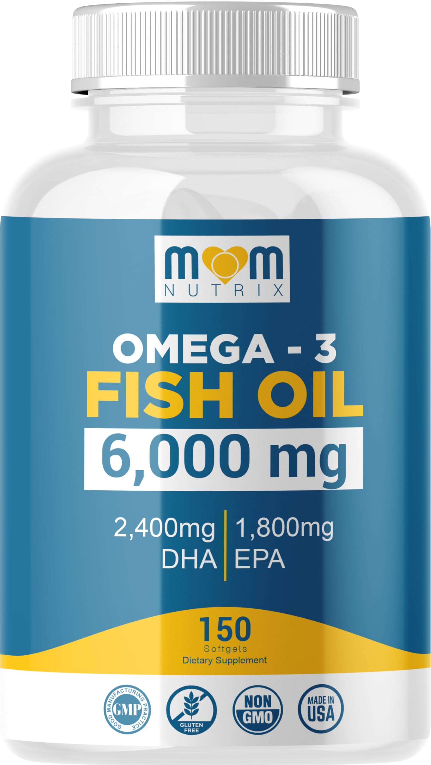 MOM NUTRIX Omega-3 botella: soporte diario para corazón y cerebro con EPA y DHA