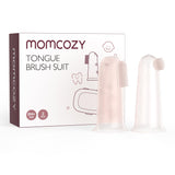 Momcozy cepillo dedo bebé frente: higiene suave para encías delicadas.