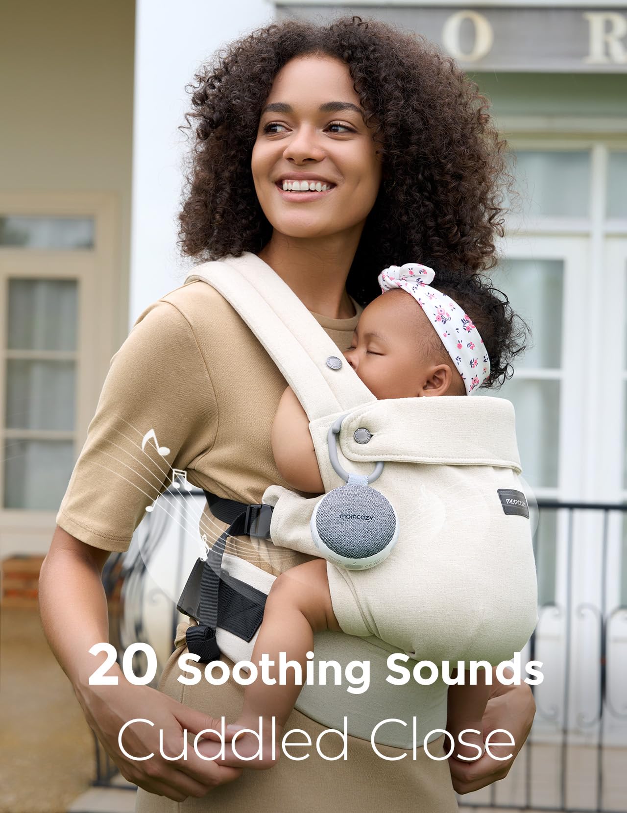 Momcozy clip para carrito gris mantiene la máquina cerca para paseos.