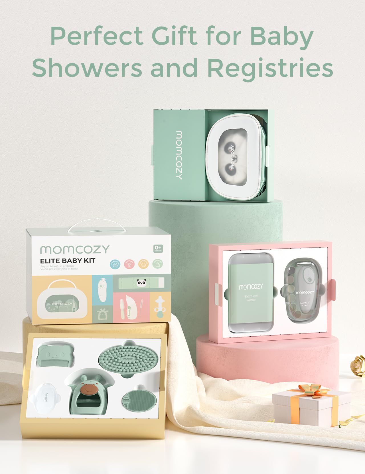 Momcozy Elite Kit: Cepillo para costras de la cuna y peinado suave.
