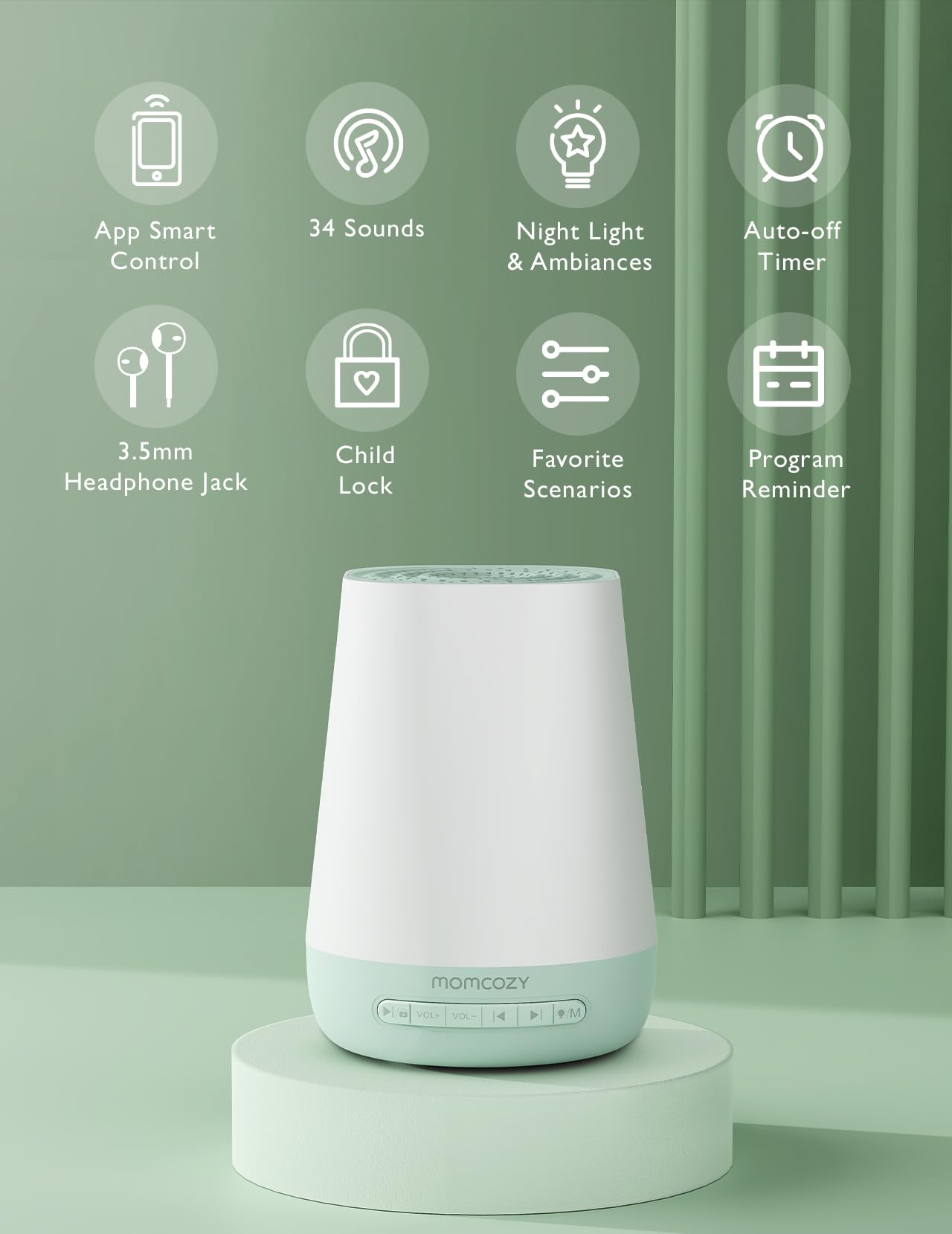 Momcozy: luz nocturna suave y ajustable para la habitación.