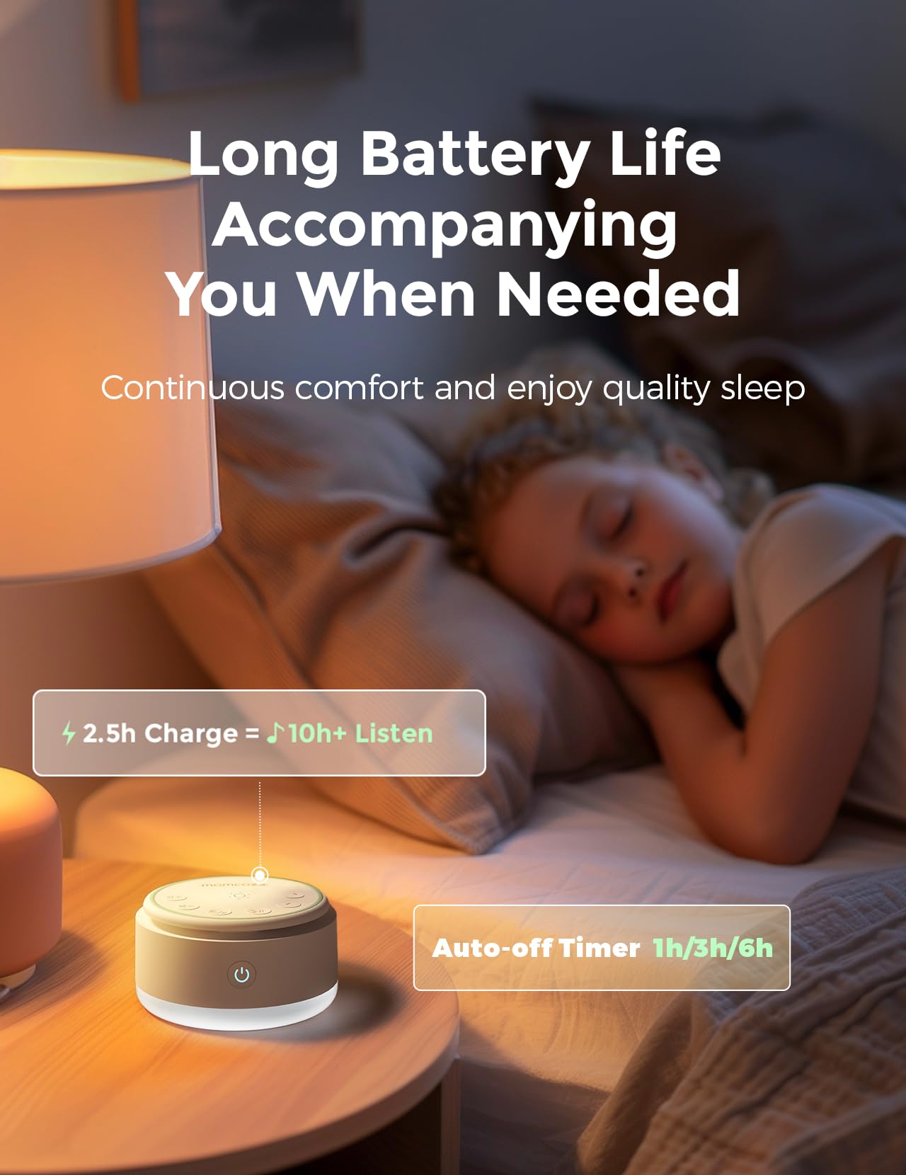 Momcozy sonidos relajantes y naturaleza para rituales de descanso.