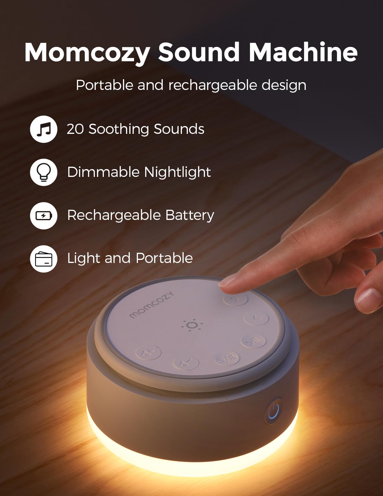 Momcozy máquina de sonidos con 20 opciones relajantes para dormir mejor