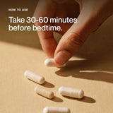 Momentous Apigenin capsules highlighting transition to sleep.