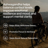 Momentous Ashwagandha etiqueta: información de ingredientes y certificaciones.