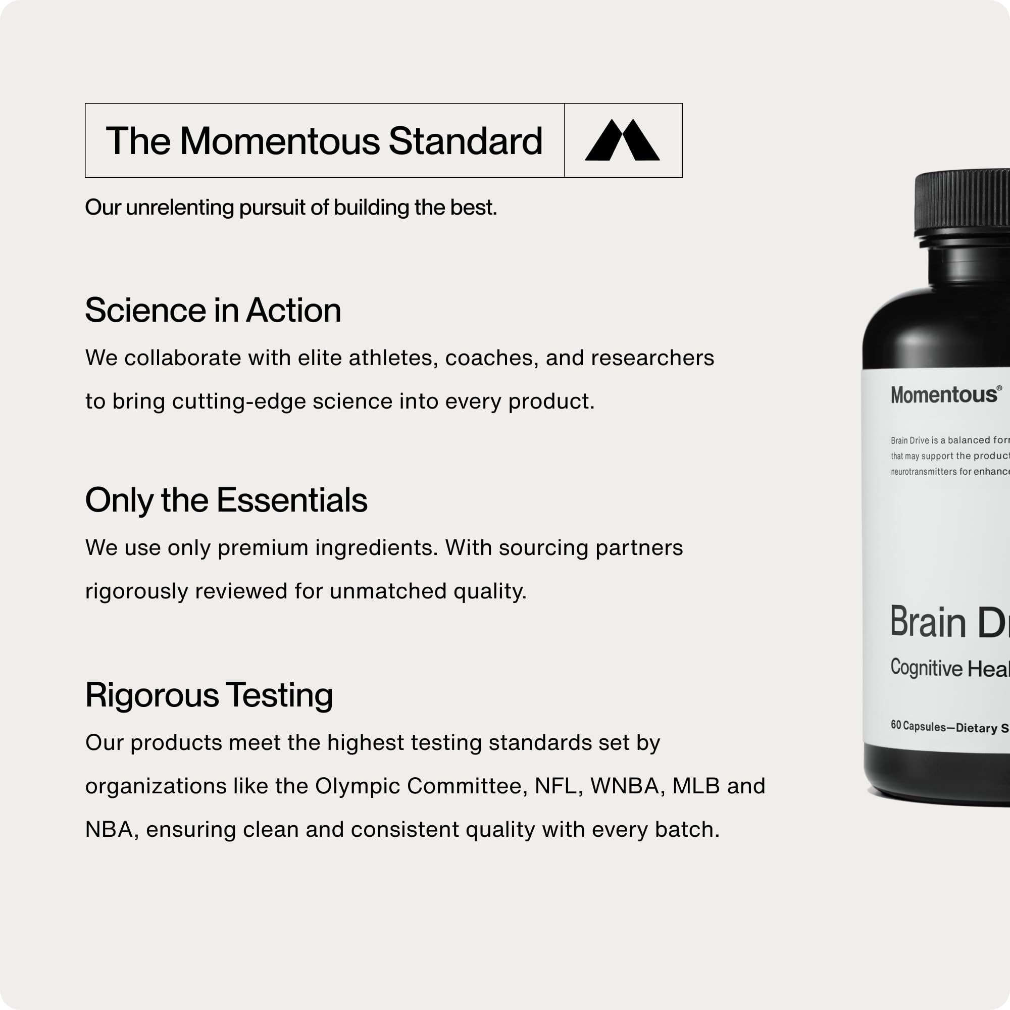Momentous Brain Drive, cápsulas blister, cápsulas en formato práctico.