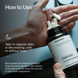 Momentous Calcium Dimacal entrenamiento, cápsulas para apoyar rendimiento durante entrenamientos.
