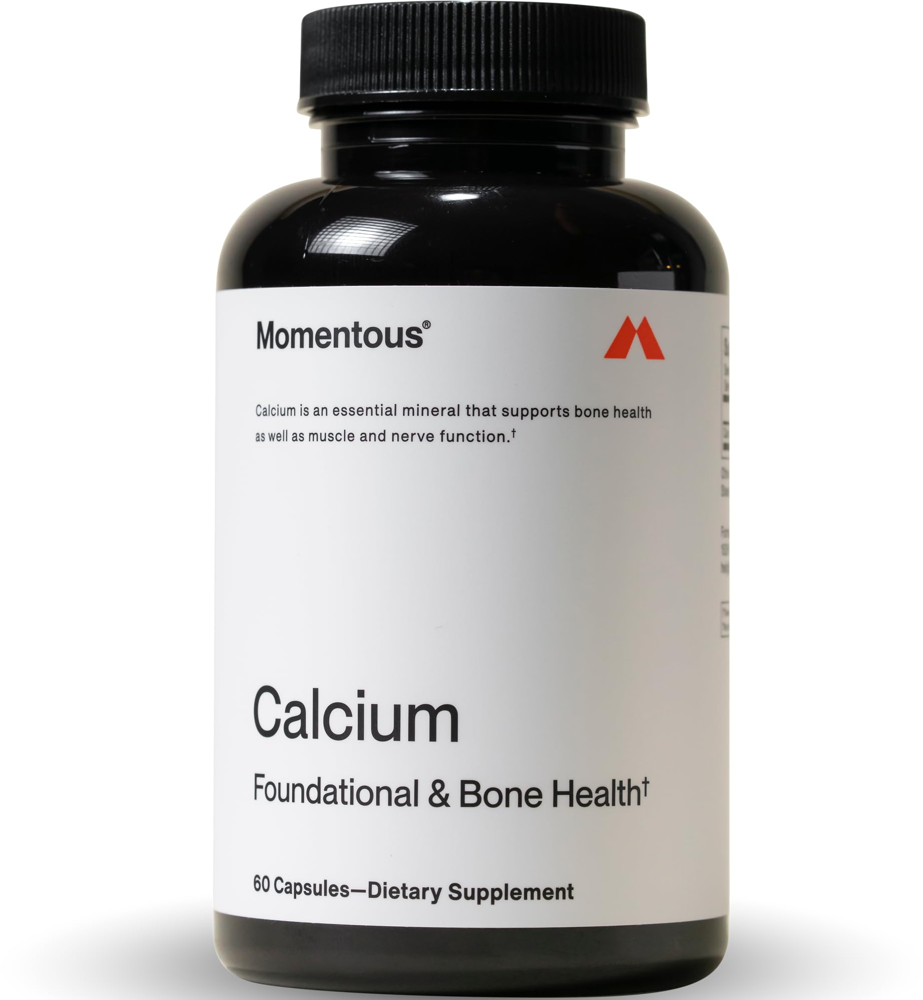 Momentous Calcium Dimacal envase de cápsulas para salud ósea de base.