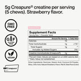 Momentous creatina masticables: certificado para deporte con sello NSF visible.