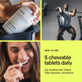 Uso de Momentous Creatine Chews post-entrenamiento, soporte para recuperación