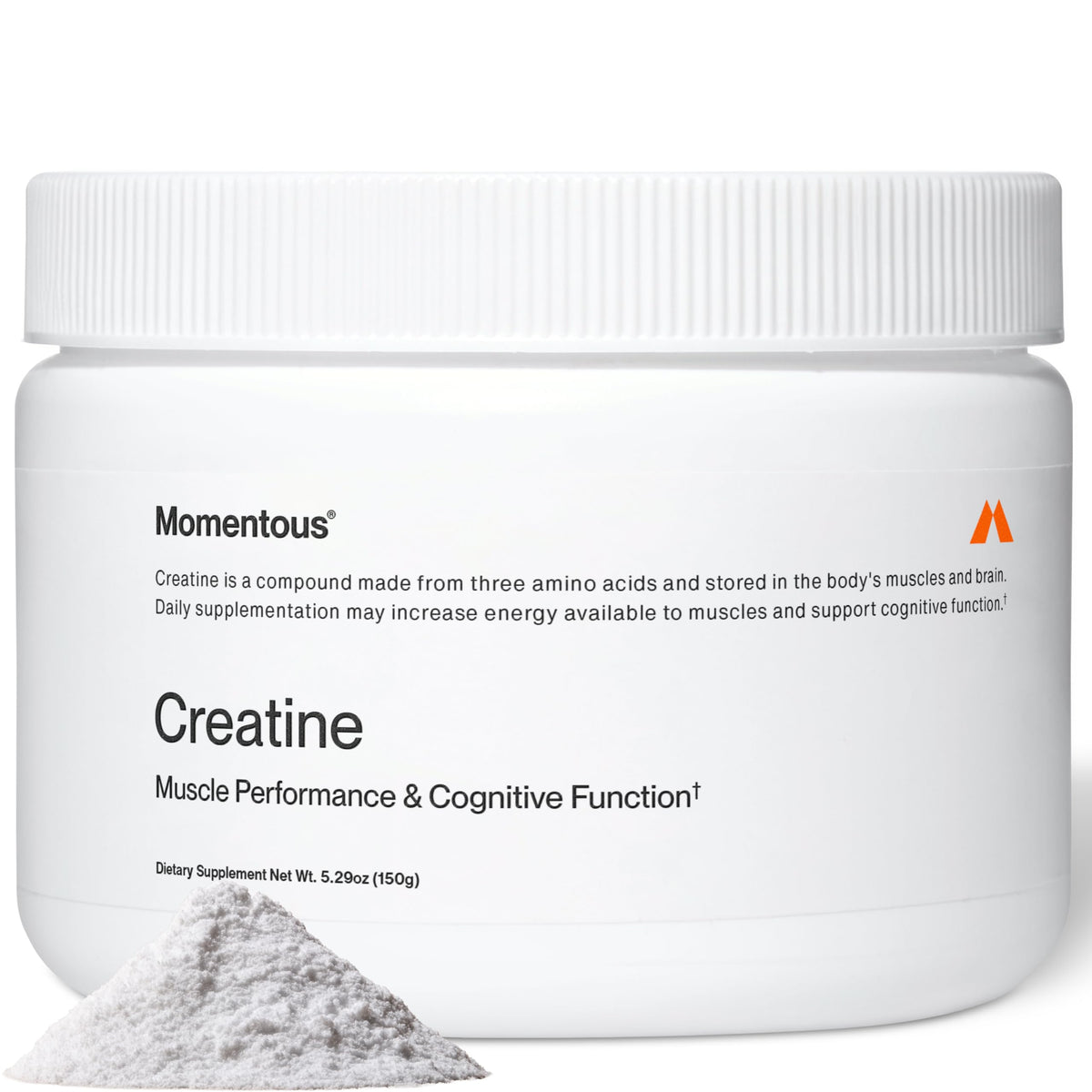 Momentous Creatine Monohidrato polvo, apoyo de fuerza y recuperación muscular.