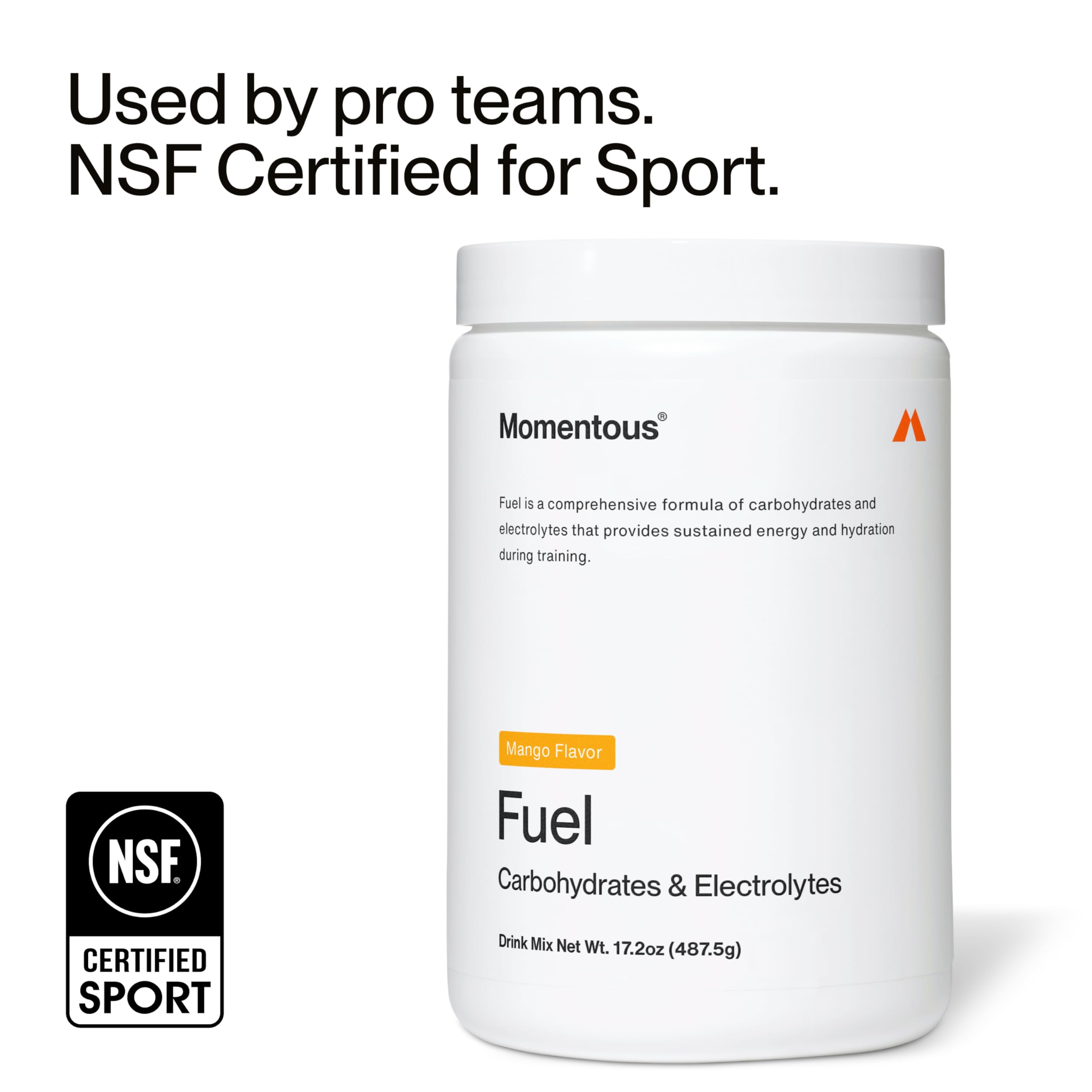 Momentous Fuel palatinosa, carbohidrato de bajo índice glucémico para energía sostenida.