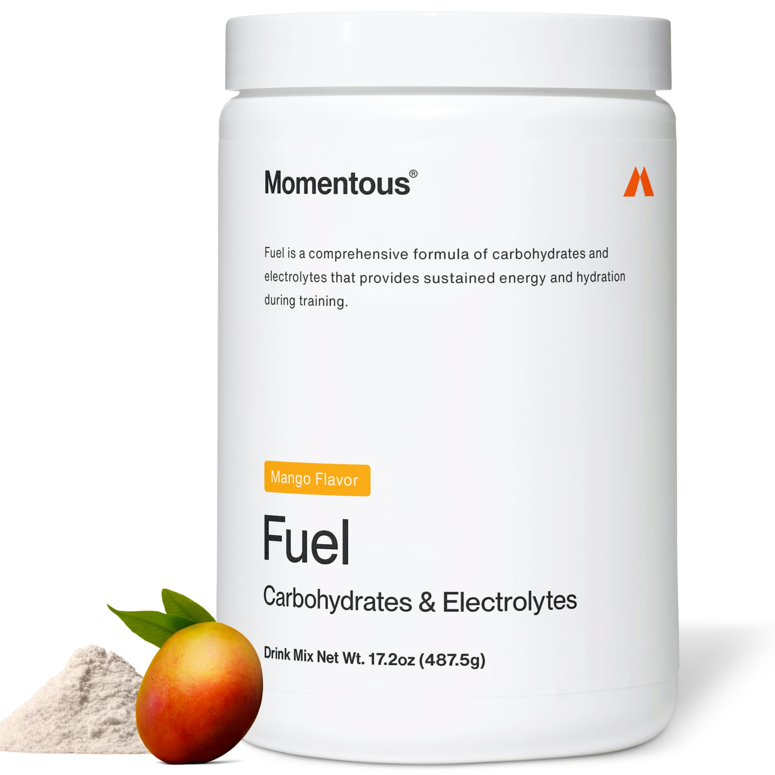 Momentous Fuel polvo energizante para entrenamientos prolongados.