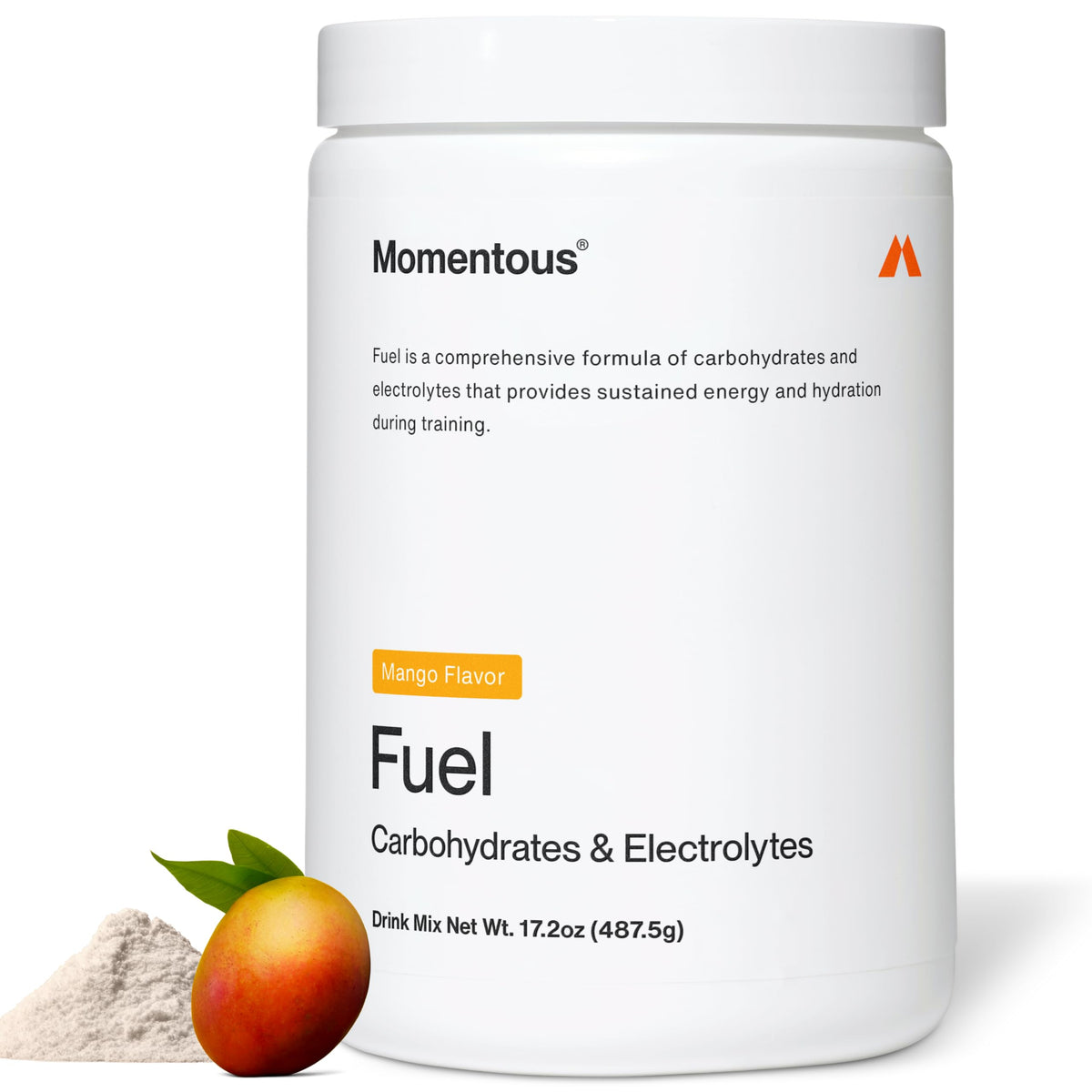 Momentous Fuel polvo energizante para entrenamientos prolongados.