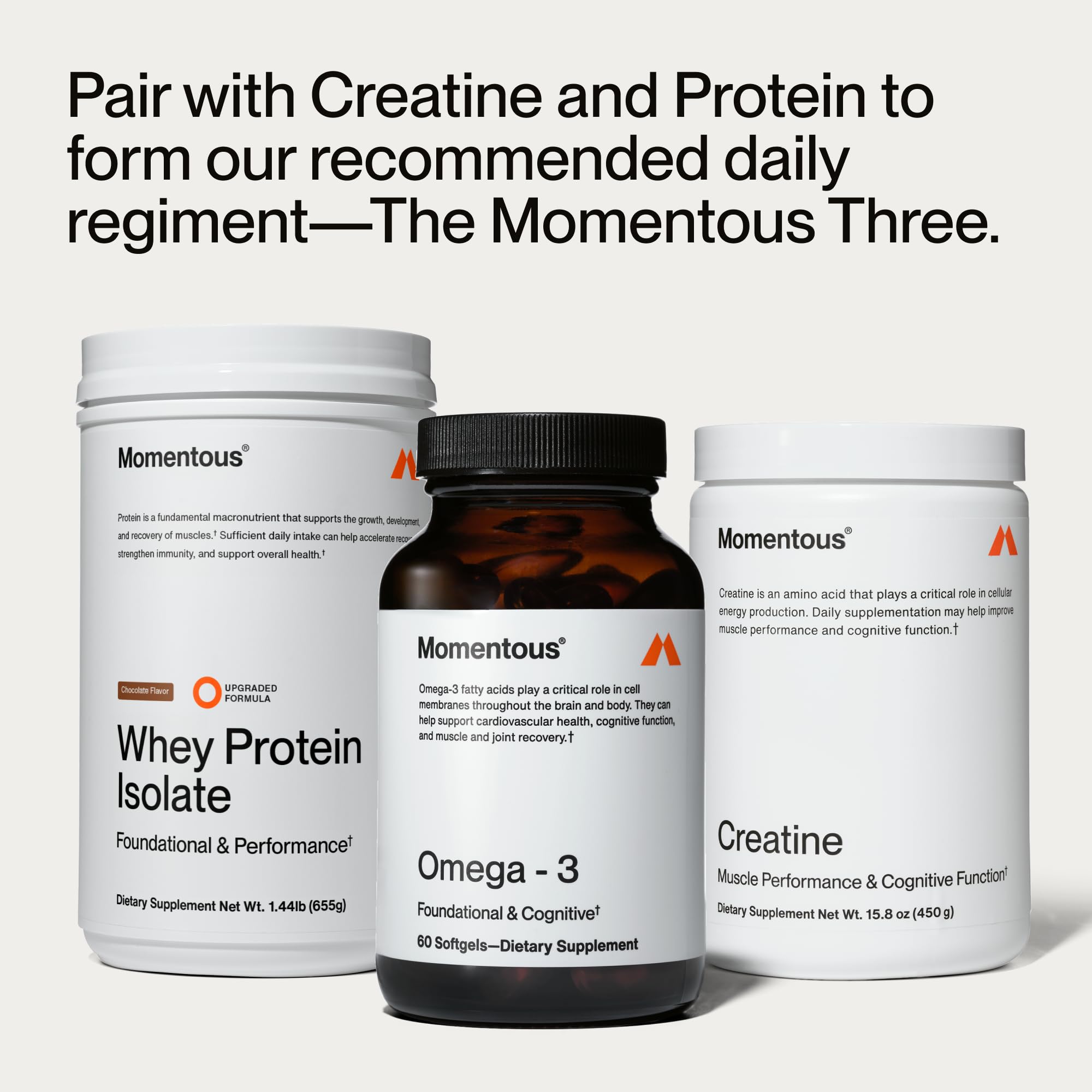 Momentous Omega-3: certificación NSF para deporte, garantía de calidad.
