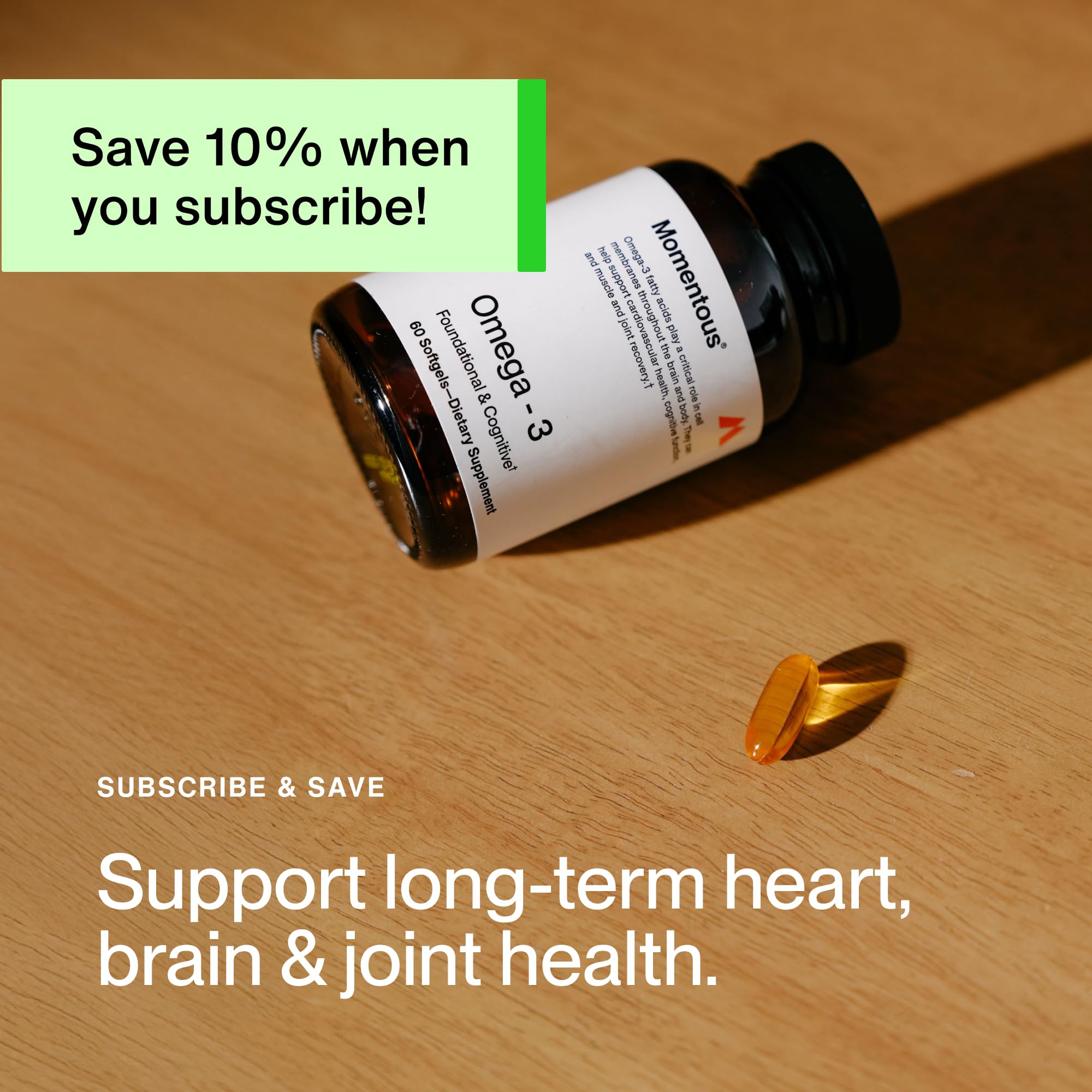 Momentous Omega-3: producto sin gluten, apto para diversas dietas.