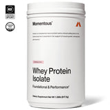 Cuchara medidora incluido con Momentous Whey aislado fresa para porciones precisas.