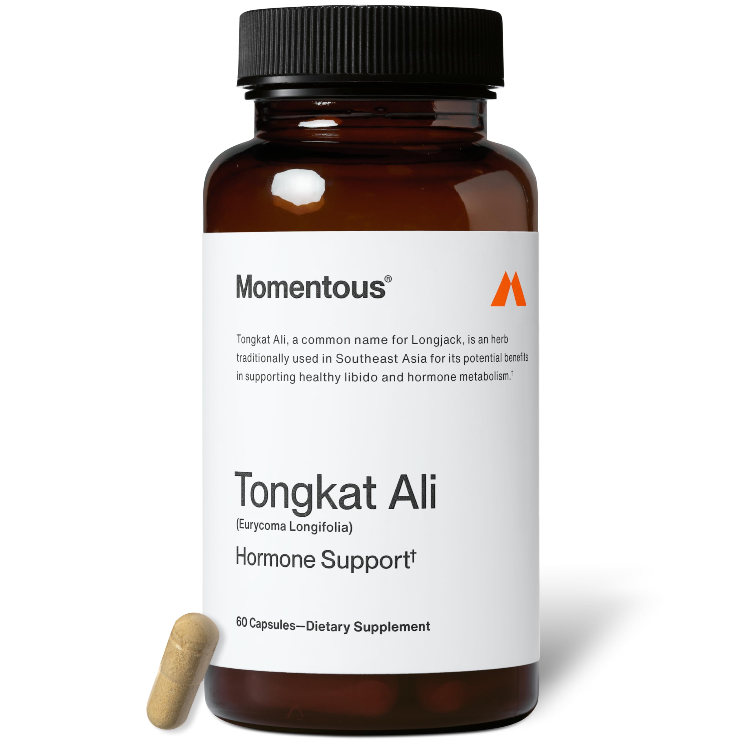 Momentous Tongkat Ali: bote de polvo 400 mg para apoyo hormonal diario