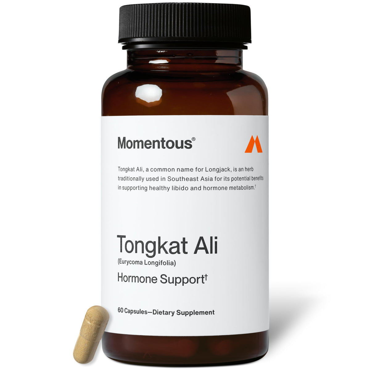 Momentous Tongkat Ali: bote de polvo 400 mg para apoyo hormonal diario