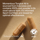 Momentous Tongkat Ali: dosis diaria de 400 mg para energía y recuperación