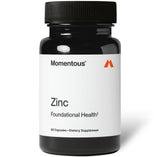 Momentous Zinc Picolinato 15 mg: envase visible para almacenamiento y uso diario.