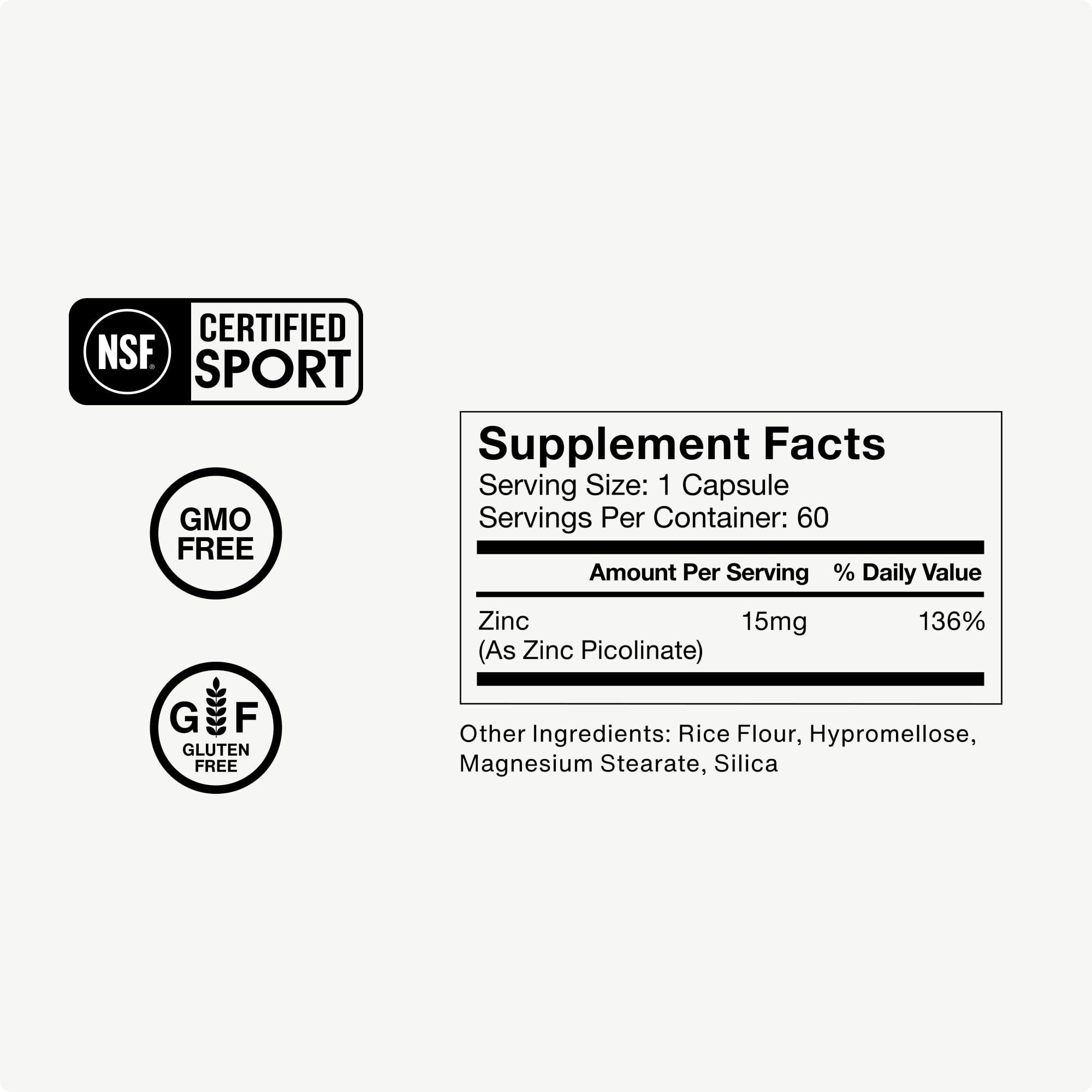 Momentous Zinc Picolinato 15 mg: toma con comida para mejor absorción.