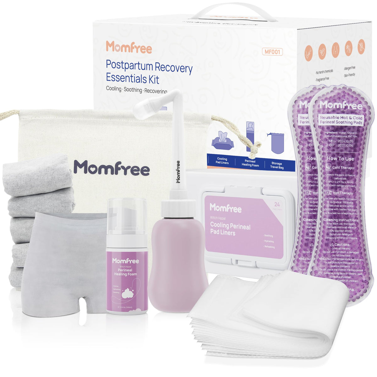 Momfree botella peri invertida 75° para limpieza suave y cómoda posparto.