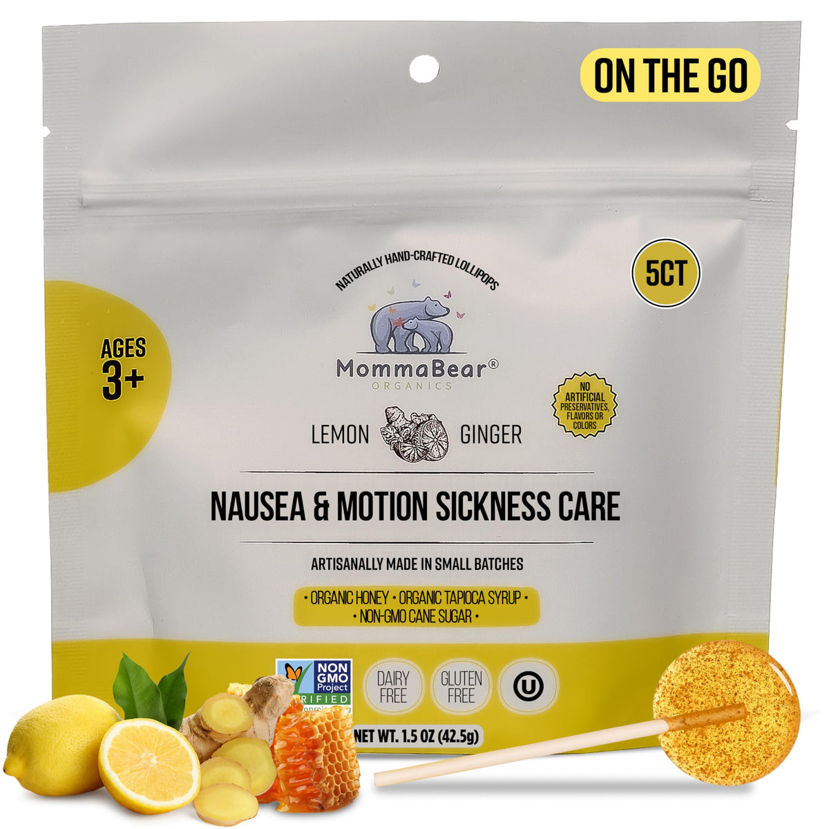 MommaBear piruleta de náusea con empaque cerrado para viaje