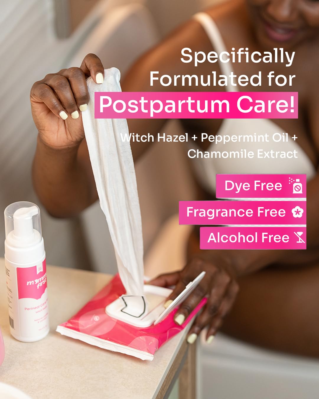 Protectores perineales enfriantes de Mommy First para alivio posparto.