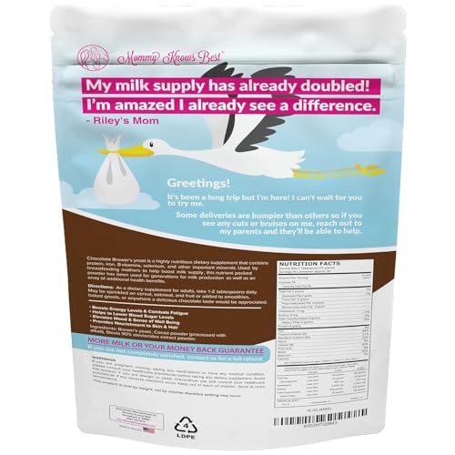 Mommy Knows Best etiqueta nutricional de la levadura con datos clave