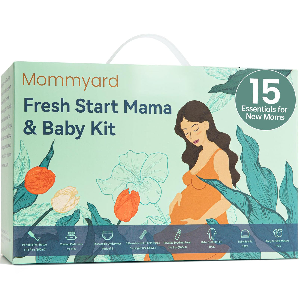 Mommyard kit posparto completo: comodidad y organización para mamá y bebé