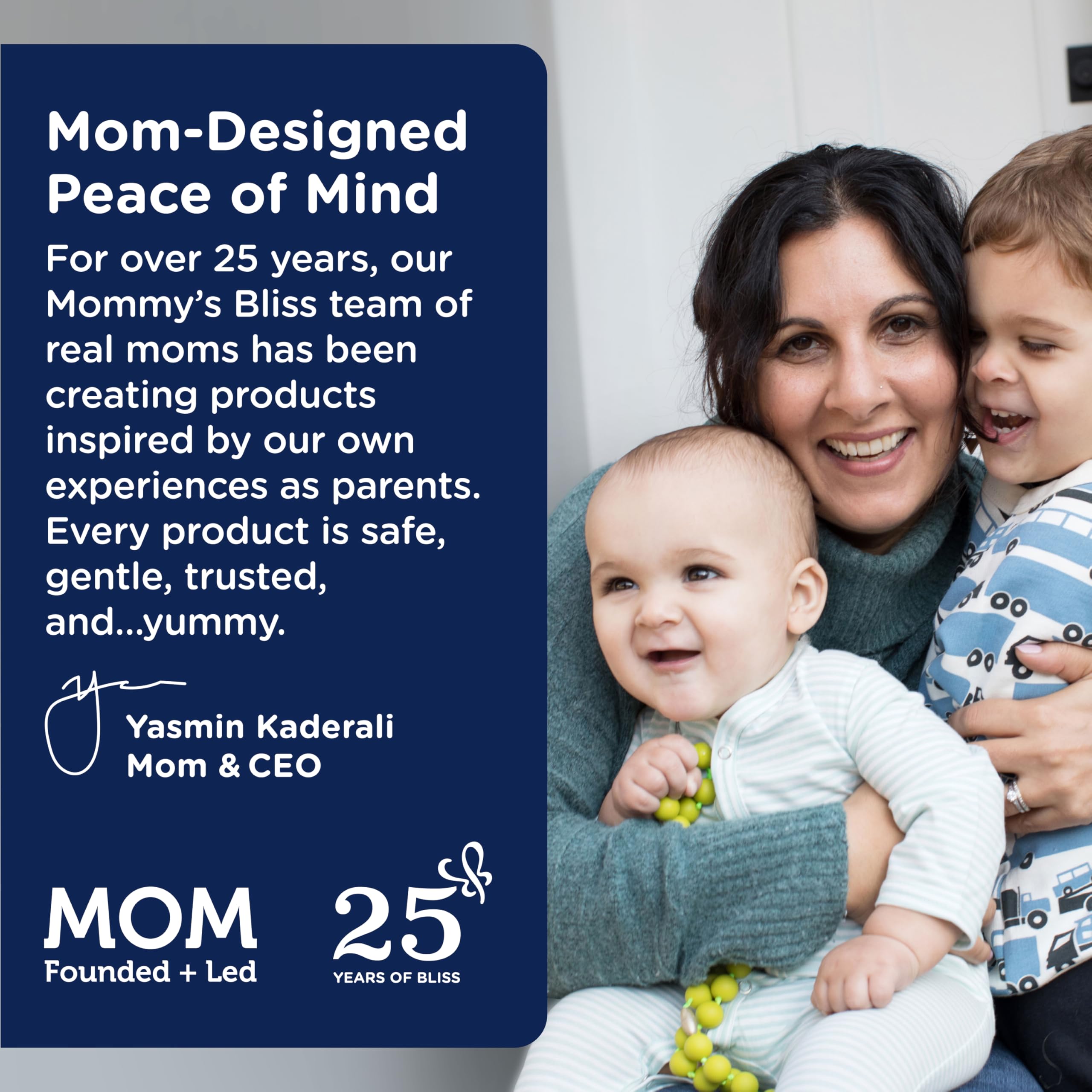 Mommy's Bliss Kids Sleep Liquid tapas de medición, control de dosis seguro.