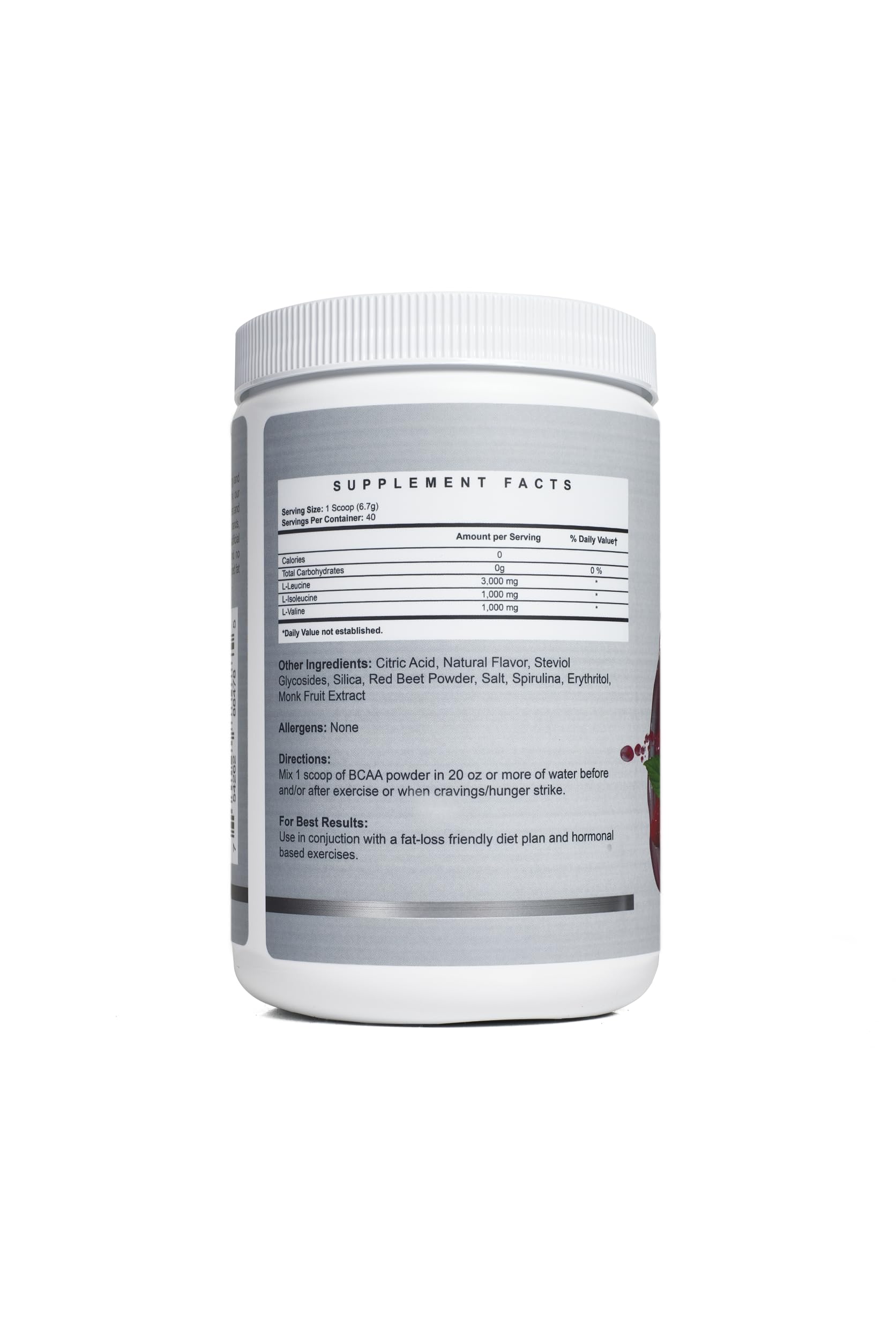 Cuchara medidora de Momsanity BCAA para dosis precisa pre y post entrenamiento.