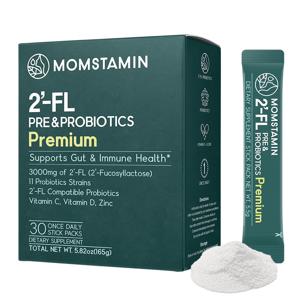 MOMSTAMIN empaque premium, formato stick para uso diario y comodidad.