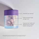 MONAT IR Suplemento Capilar, etiqueta con ingredientes clave, biotina y niacinamida para salud capilar.