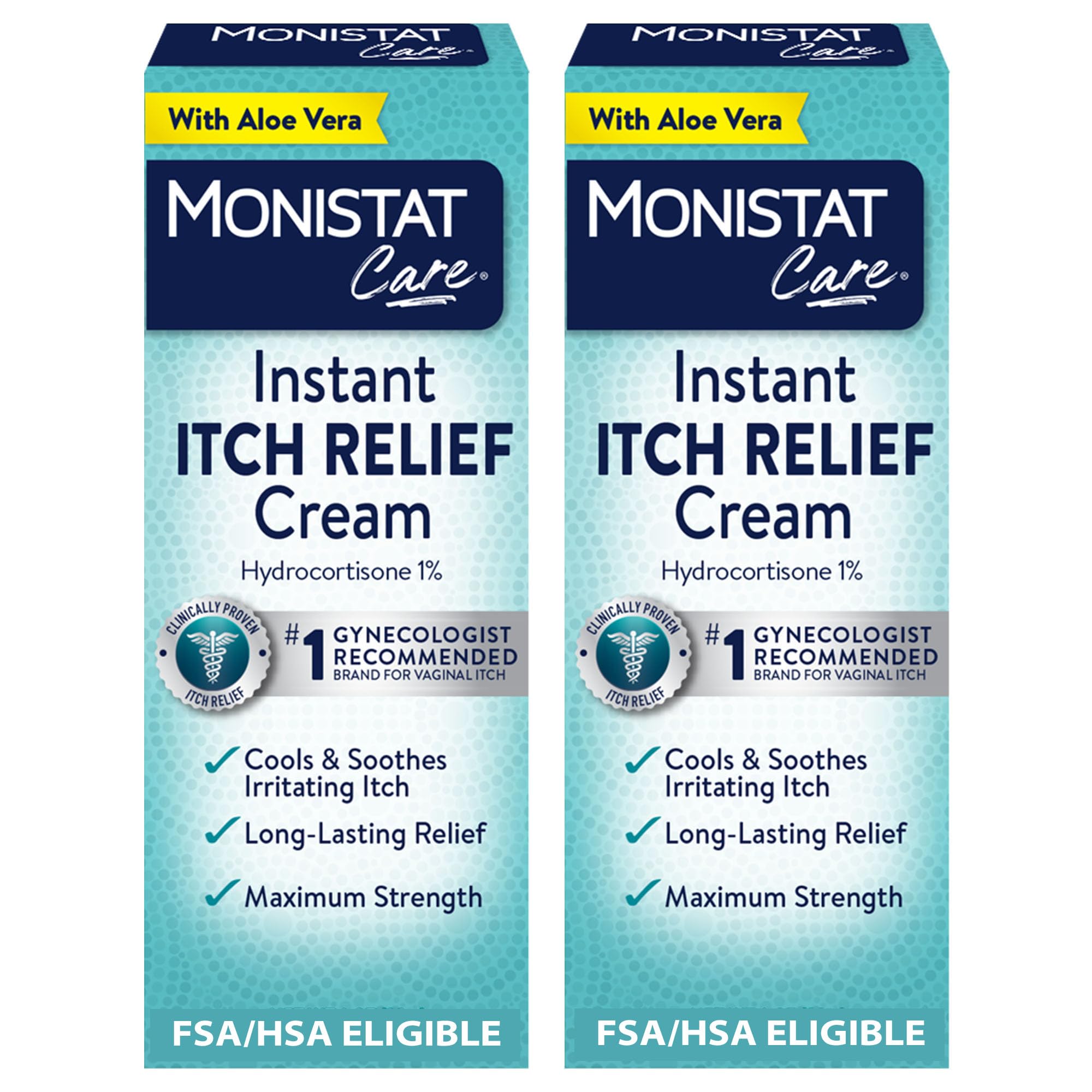 Monistat: crema alivio de prurito instantáneo en dos paquetes.