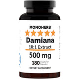 MONOHERB Damiana Extract 500 mg botella: uso diario y bienestar natural