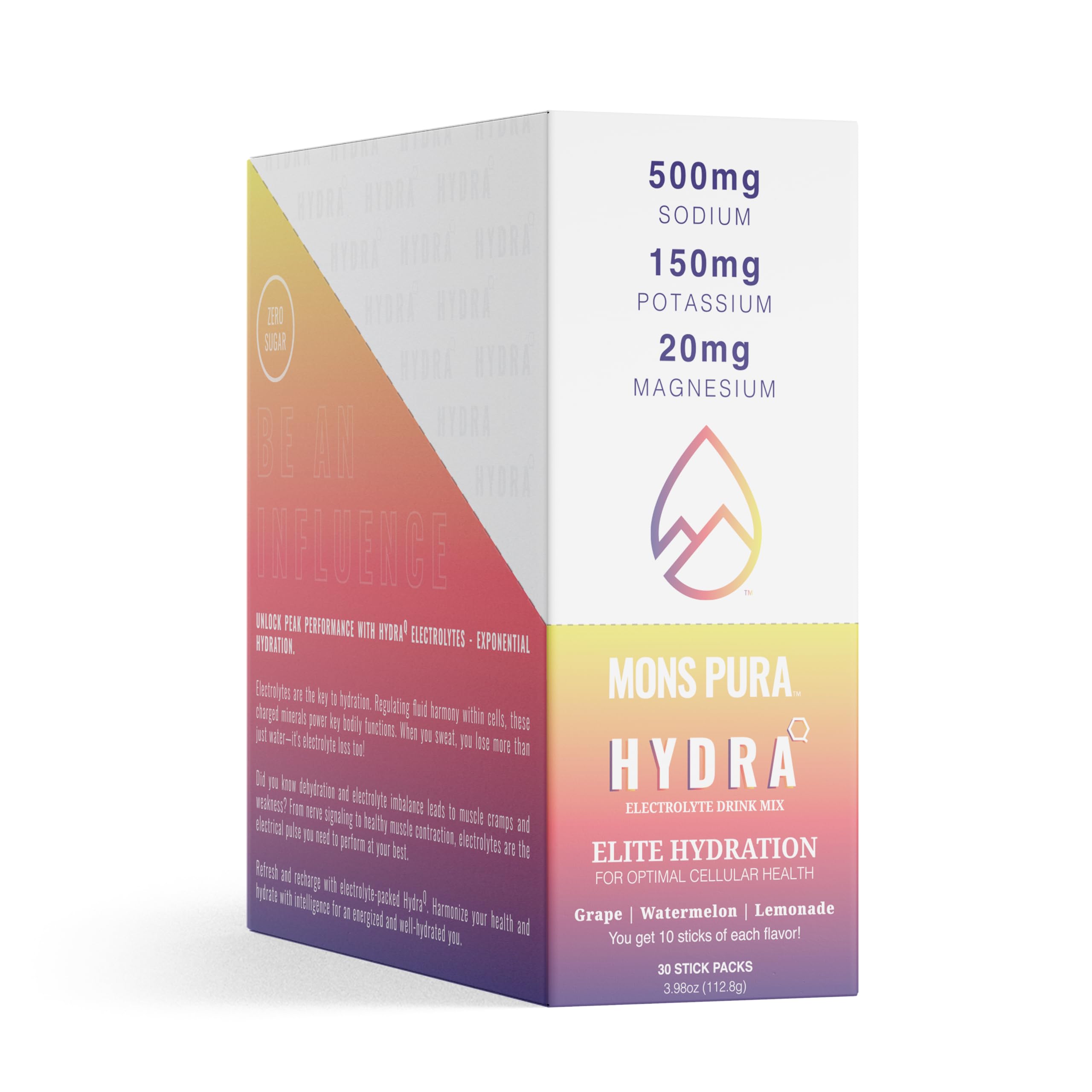 Mons Pura Hydra, bote con sabor uva, ideal para mantener hidratación durante entrenamientos.